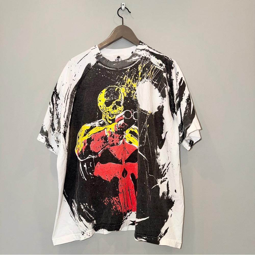 Warren Lotas Marvel Punisher T Shirt MENS Size XL Rare In White